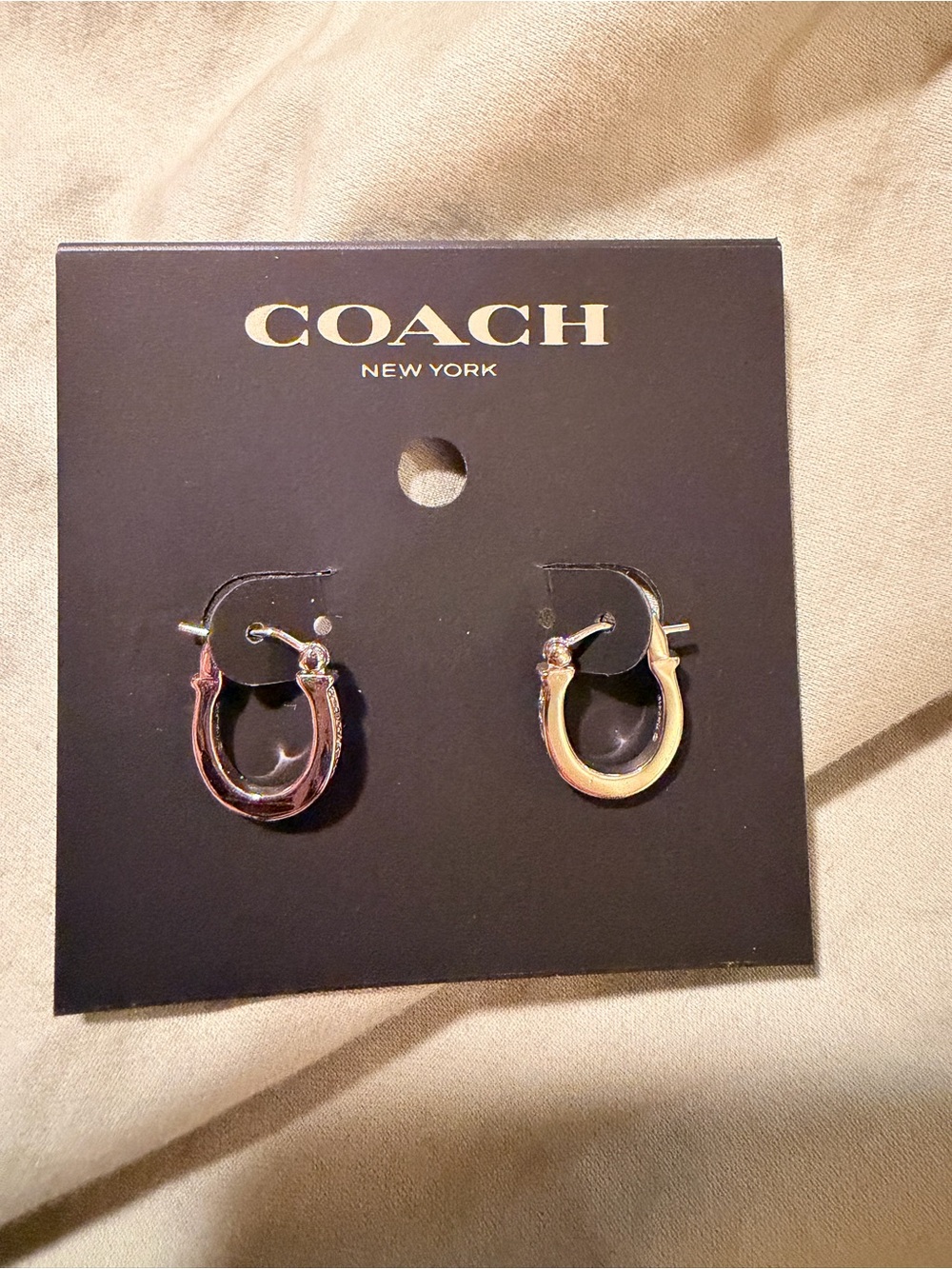 Coach Mini Hoop Earrings - Silver